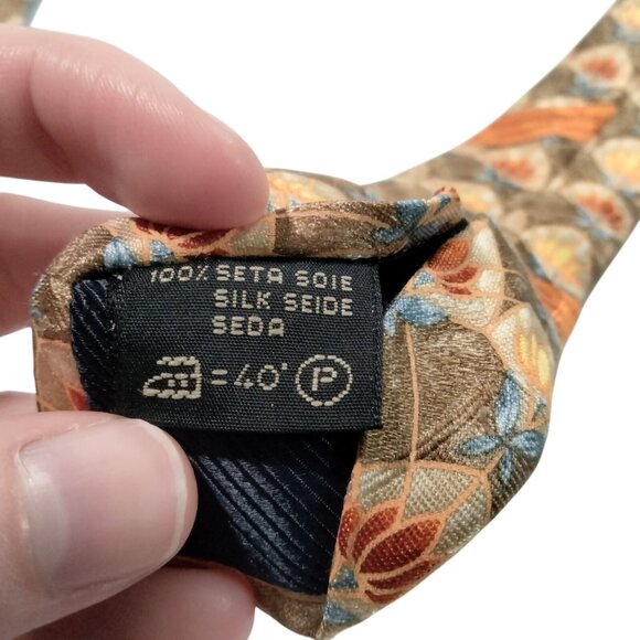 ERMENEGILDO ZEGNA 100% Silk Tie 59"x3.75" Multicolor Abstract Floral Maximalist - Picture 4 of 4
